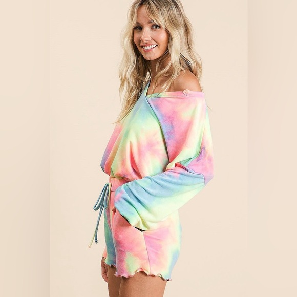 BiBi Tie Dye French Terry Top and Shorts Set - Picture 5 of 8